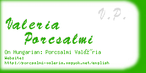 valeria porcsalmi business card